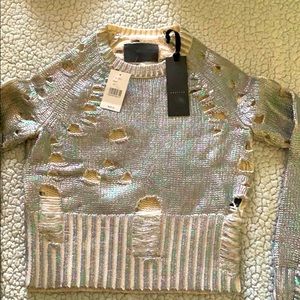 Brand new Zoe Jordan metallic cropped sweater